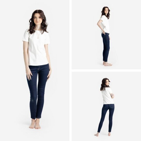 NEW Lularoe Skinny Denim Dark Blue Wash Slimming Panel Stretch Comfy NWT - Picture 3 of 4